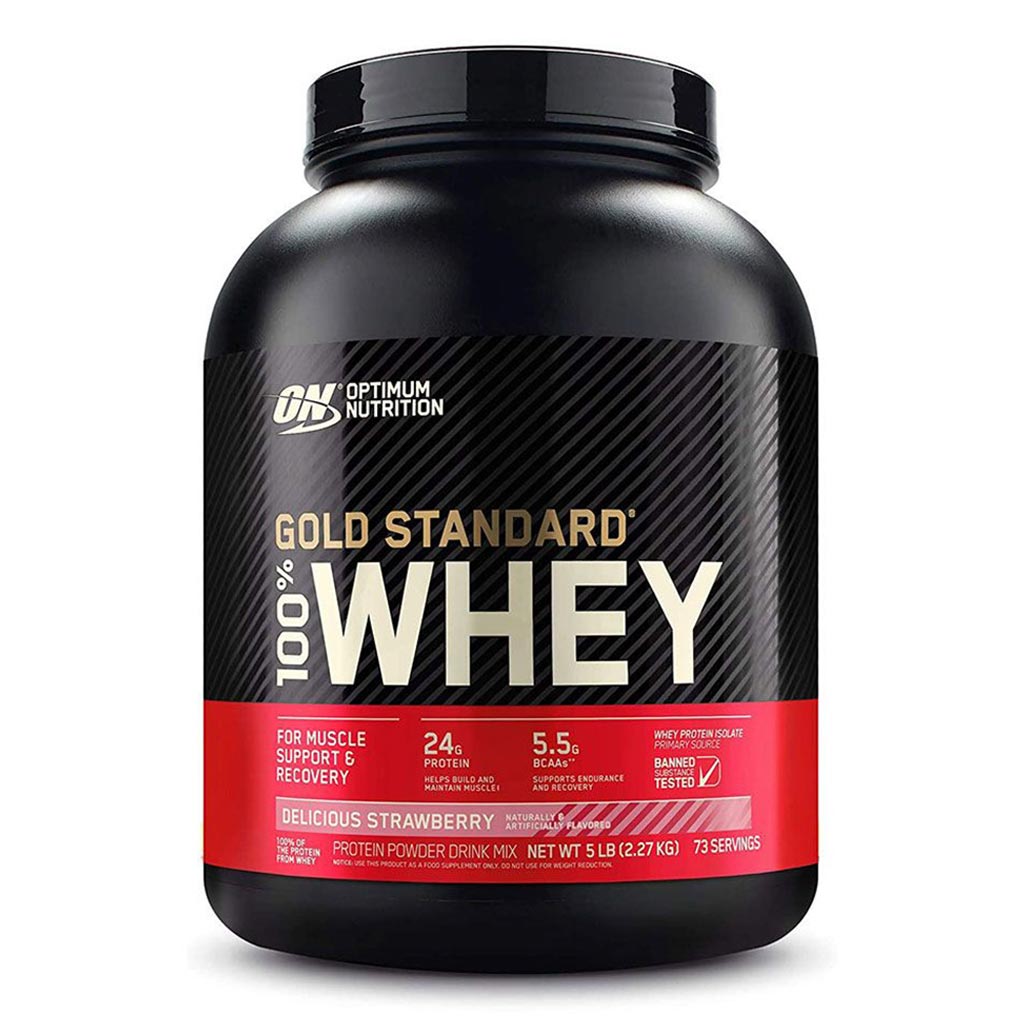 Optimum Nutrition Gold Standard 100% Whey Protein Powder -  Delicious Strawberry 5lb