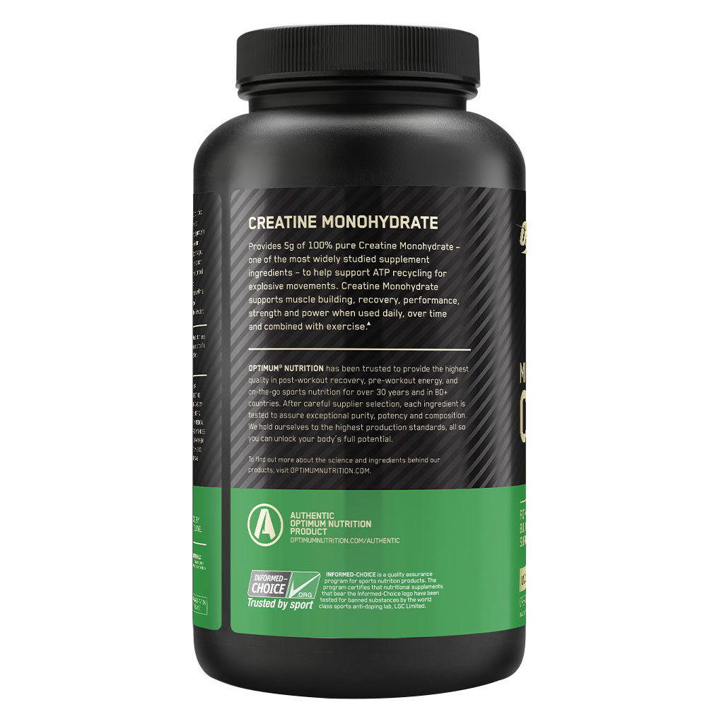 Optimum Nutrition, Micronized Creatine Powder Unflavored, Creatine supplement for muscle strength and performance, 300g (60 servings)