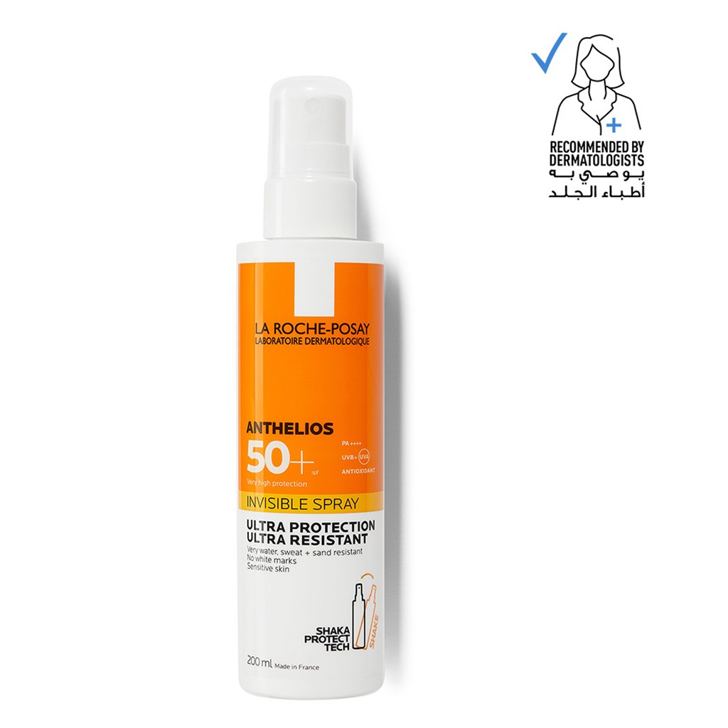 La Roche-Posay, Anthelios SPF 50+ Invisible Sunscreen Body Spray, High protection sunscreen with invisible finish, 200ml