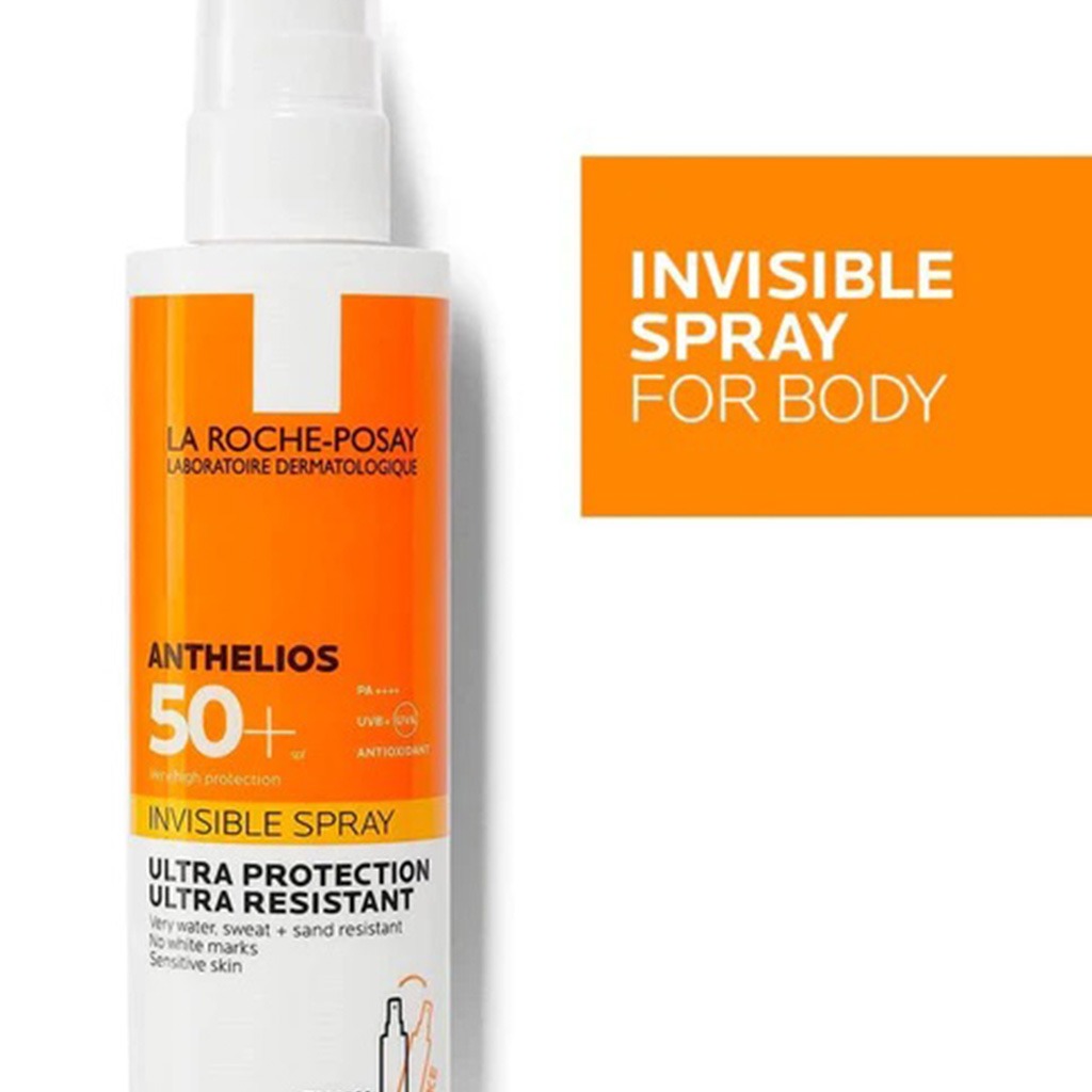 La Roche-Posay, Anthelios SPF 50+ Invisible Sunscreen Body Spray, High protection sunscreen with invisible finish, 200ml