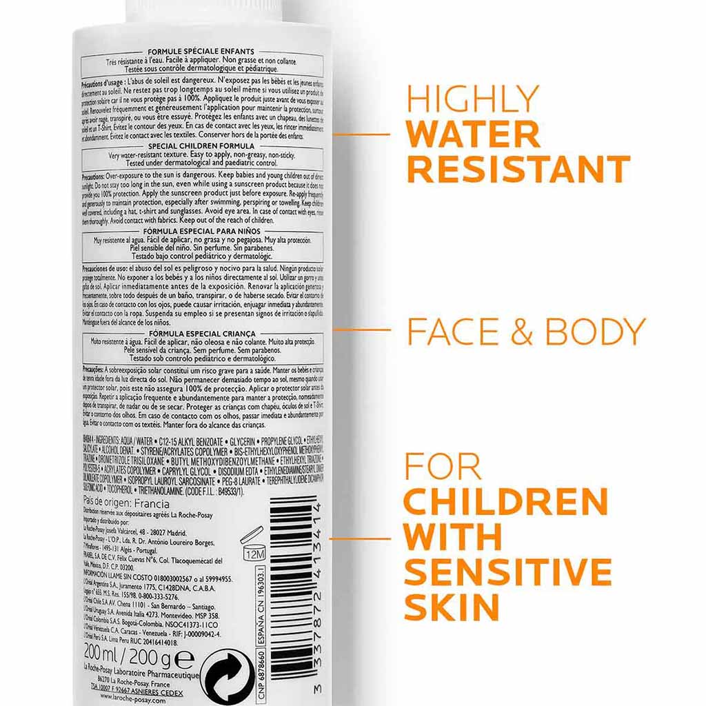 La Roche-Posay Anthelios Dermo-Pediatrics Spf50+ Sunscreen Invisible Spray For Children, 200 Ml