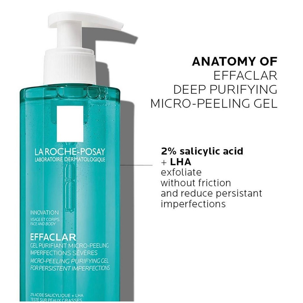 La Roche-Posay, Effaclar Micropeel Gel, Exfoliating gel for acne-prone skin, 400ml
