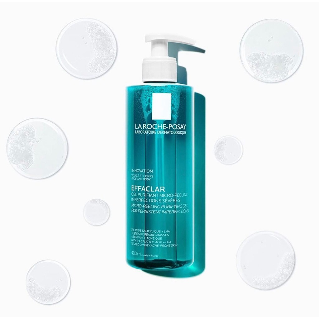 La Roche-Posay, Effaclar Micropeel Gel, Exfoliating gel for acne-prone skin, 400ml