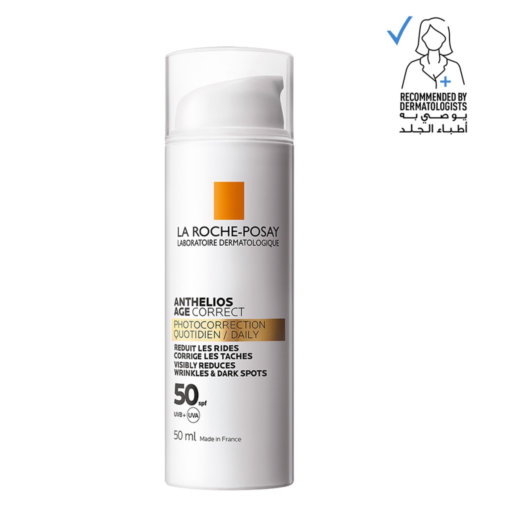 La Roche-Posay, Anthelios Age Correct SPF50 Anti-Ageing Invisible Sunscreen with Niacinamide, High protection anti-ageing sunscreen with niacinamide, 50ml
