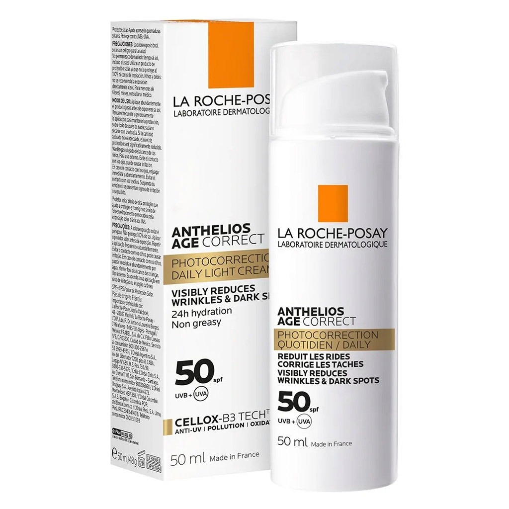 La Roche-Posay, Anthelios Age Correct SPF50 Anti-Ageing Invisible Sunscreen with Niacinamide, High protection anti-ageing sunscreen with niacinamide, 50ml