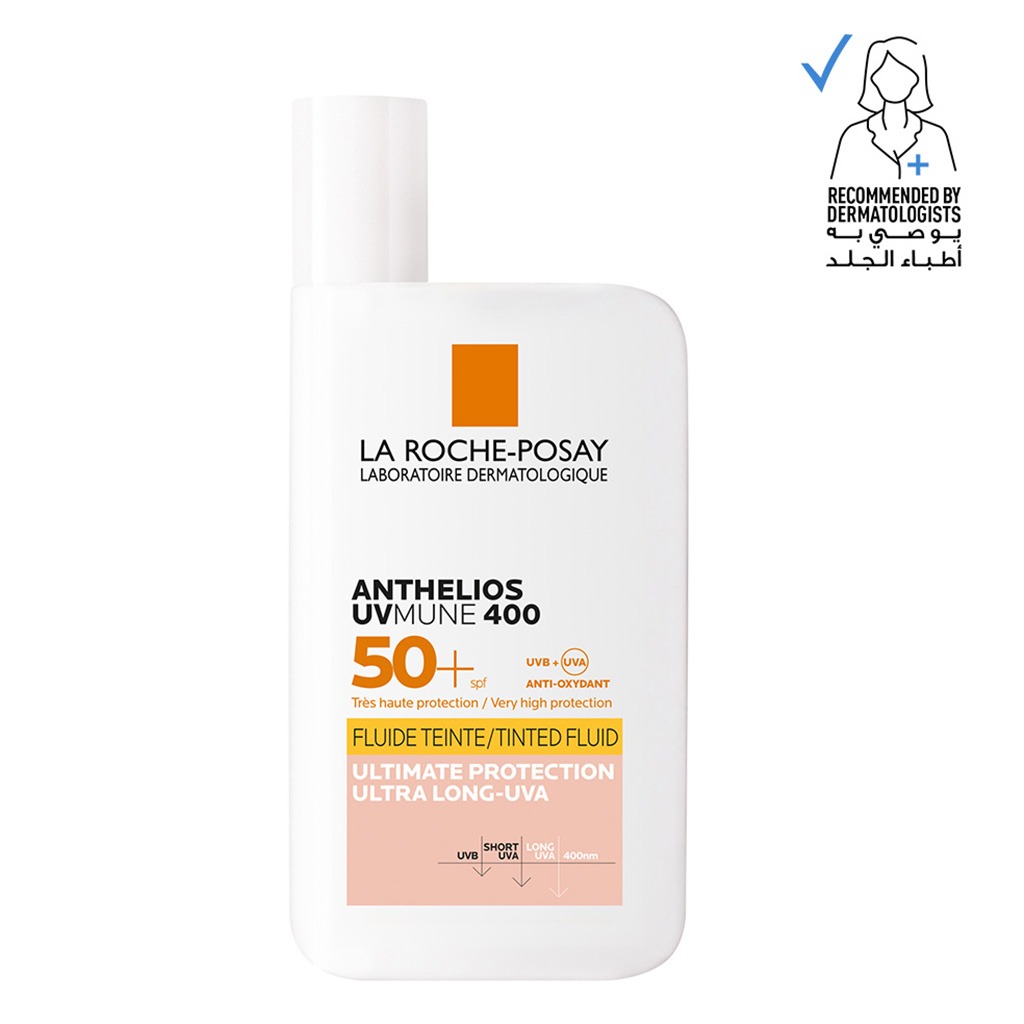 La Roche-Posay, Anthelios UVMune 400 Invisible Tinted SPF50+ Sunscreen, Lightweight tinted sunscreen for sensitive skin, 50ml