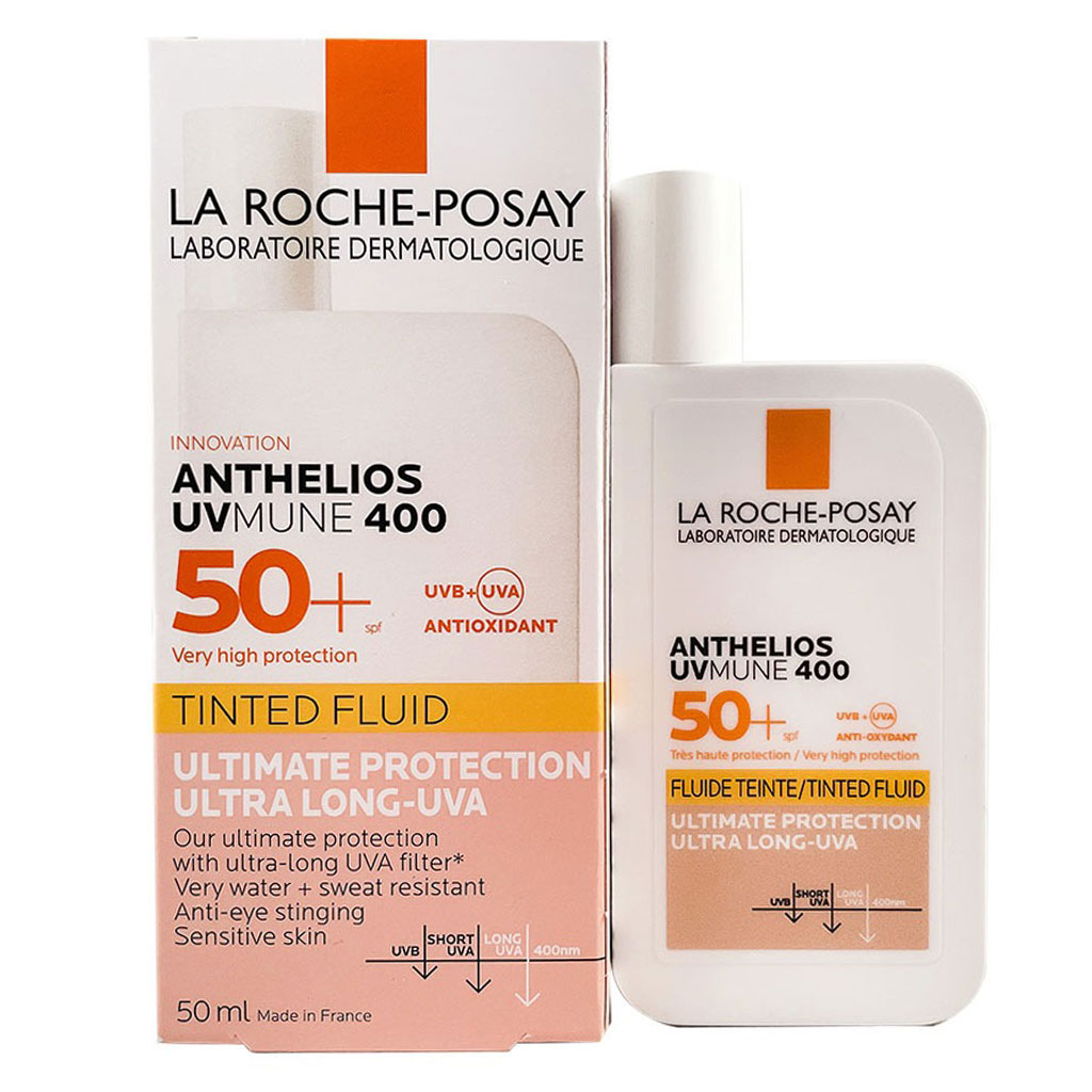 La Roche-Posay, Anthelios UVMune 400 Invisible Tinted SPF50+ Sunscreen, Lightweight tinted sunscreen for sensitive skin, 50ml