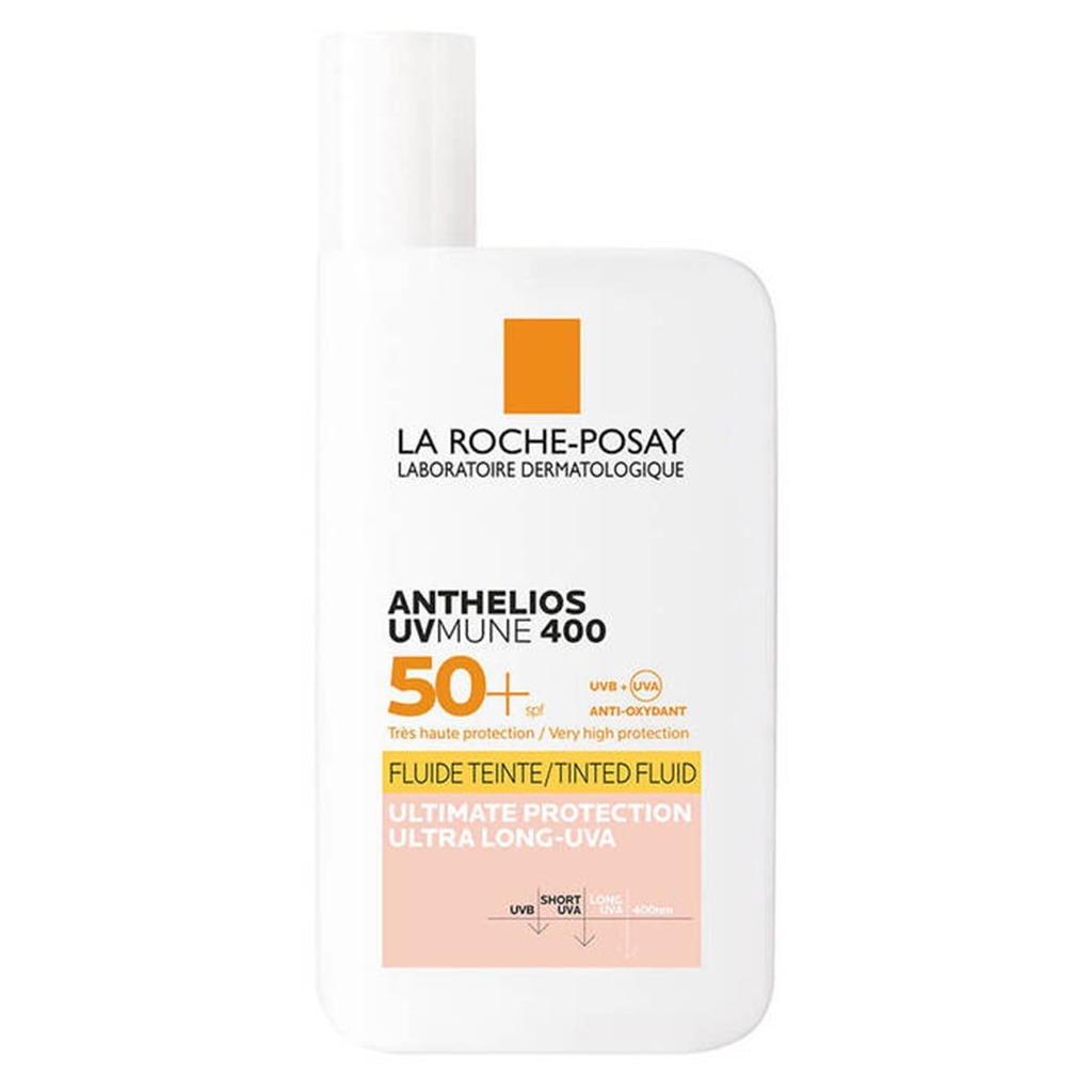 La Roche-Posay, Anthelios UVMune 400 Invisible Tinted SPF50+ Sunscreen, Lightweight tinted sunscreen for sensitive skin, 50ml