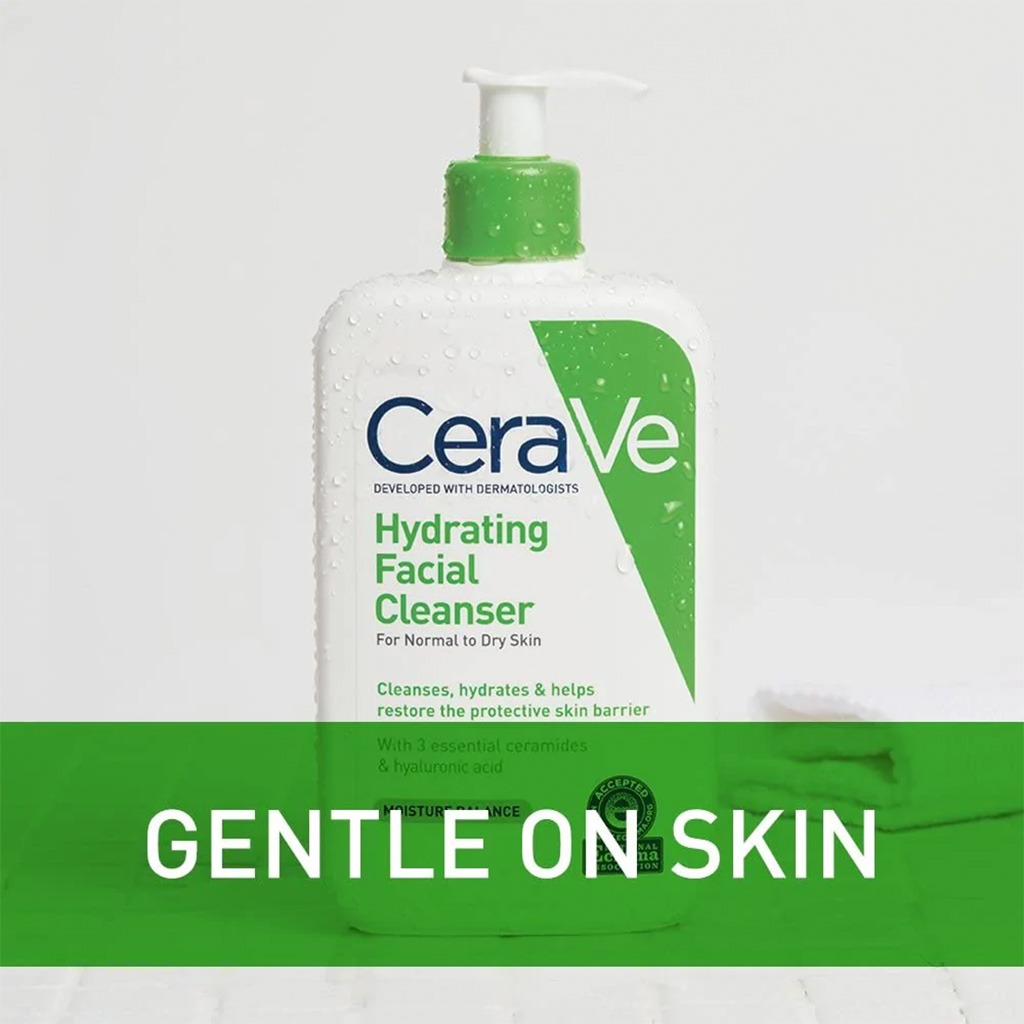 CeraVe, Hydrating Fragrance Free Cleanser for Normal to Dry Skin, Gentle moisturizing facial cleanser, 473 ml