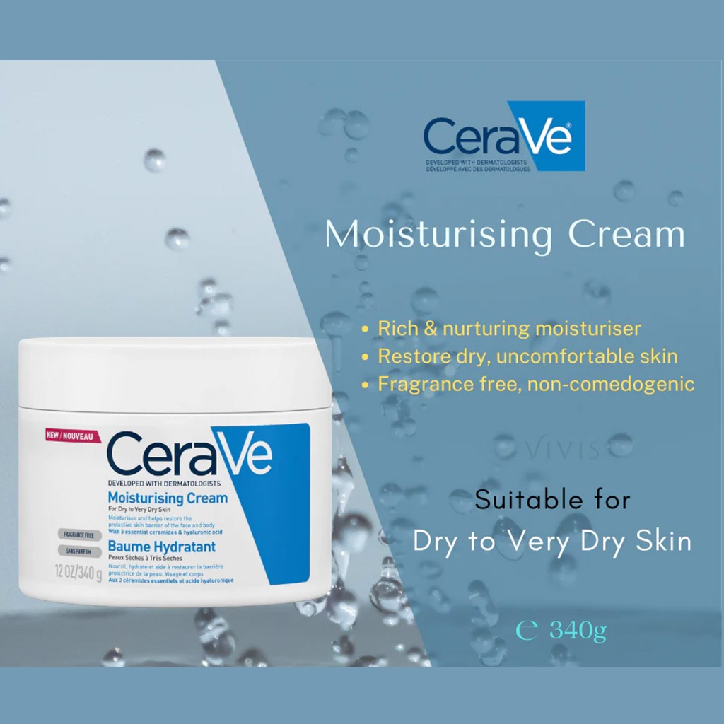 CeraVe, Moisturizing Cream, Intensive hydration cream for dry and sensitive skin, 12oz