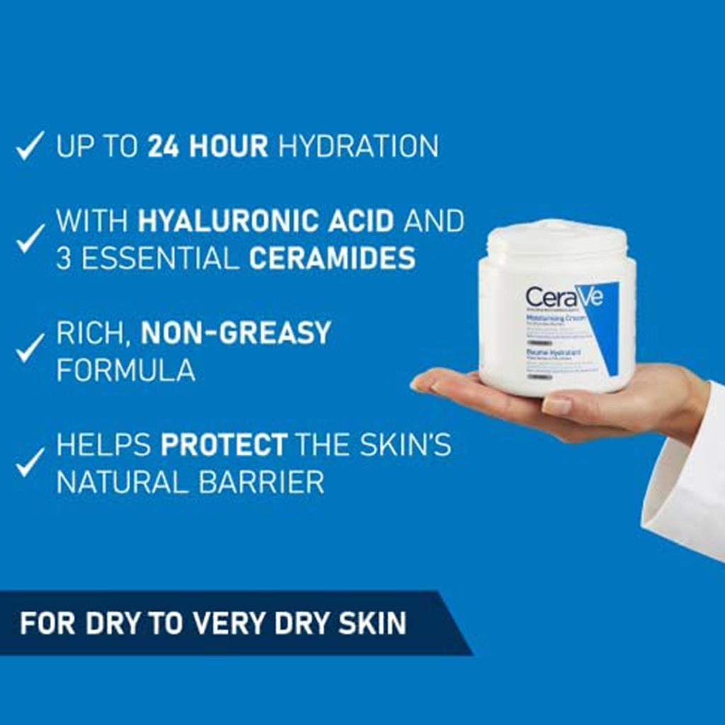 CeraVe, Moisturizing Cream, Intensive hydration cream with ceramides for dry skin, 16 oz