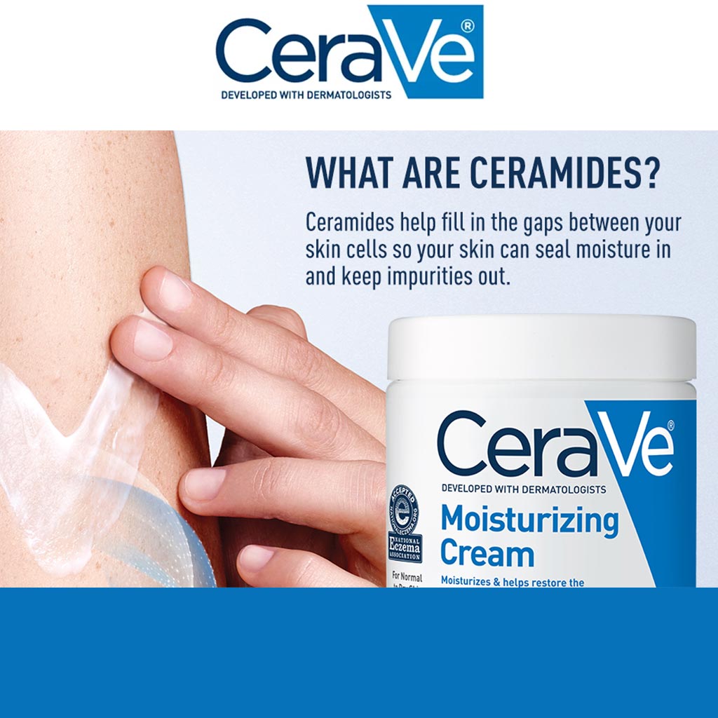 CeraVe, Moisturizing Cream, Intensive hydration cream with ceramides for dry skin, 16 oz