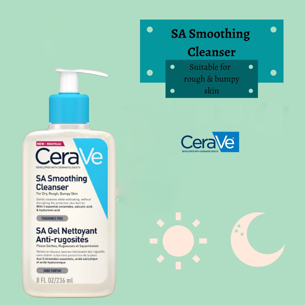 CeraVe, SA Smooth Cleanser, Exfoliating cleanser for rough and bumpy skin, 8oz