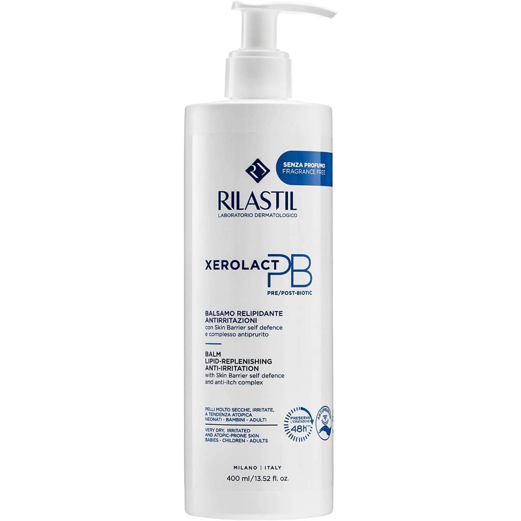 Rilastil, Xerolact PB Balm Lipid Replenishing Anti-irritation, Emollient balm for dry irritated skin, 400 ml