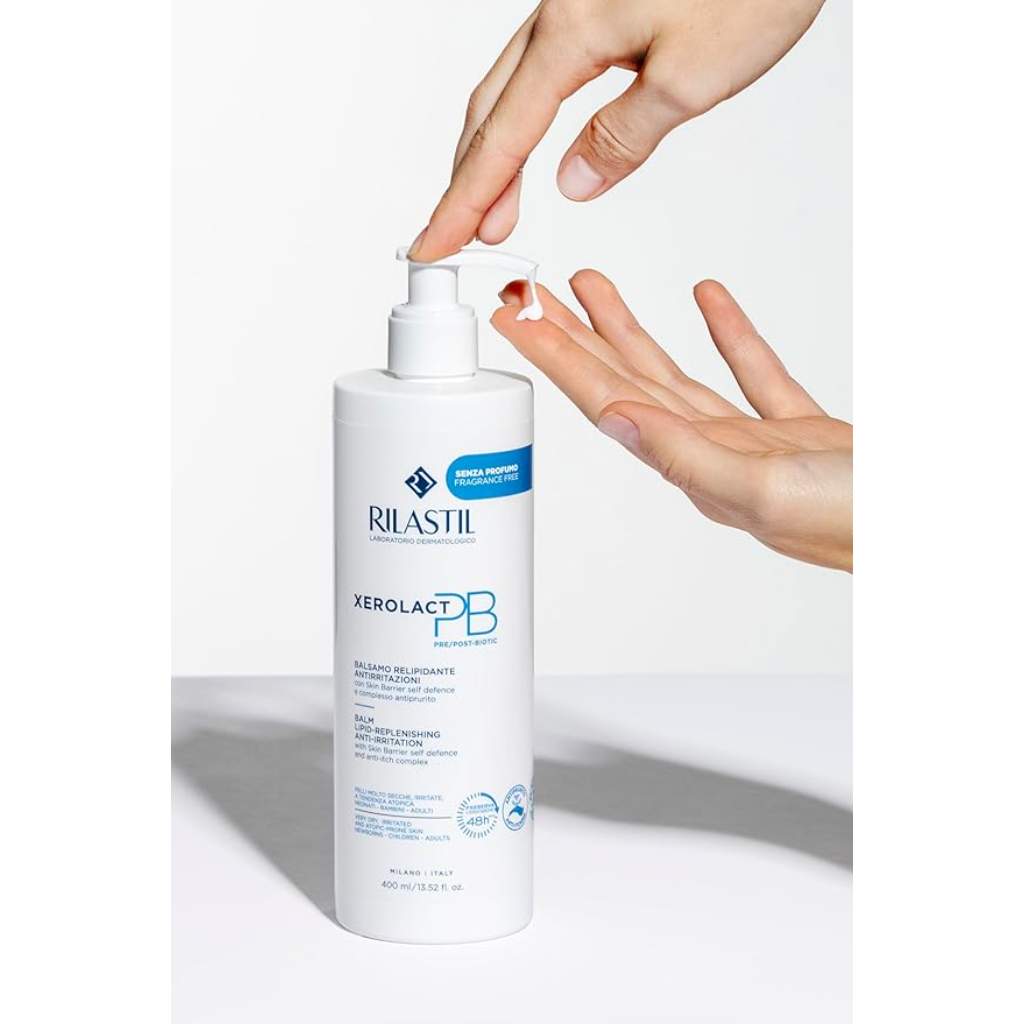 Rilastil, Xerolact PB Balm Lipid Replenishing Anti-irritation, Emollient balm for dry irritated skin, 400 ml