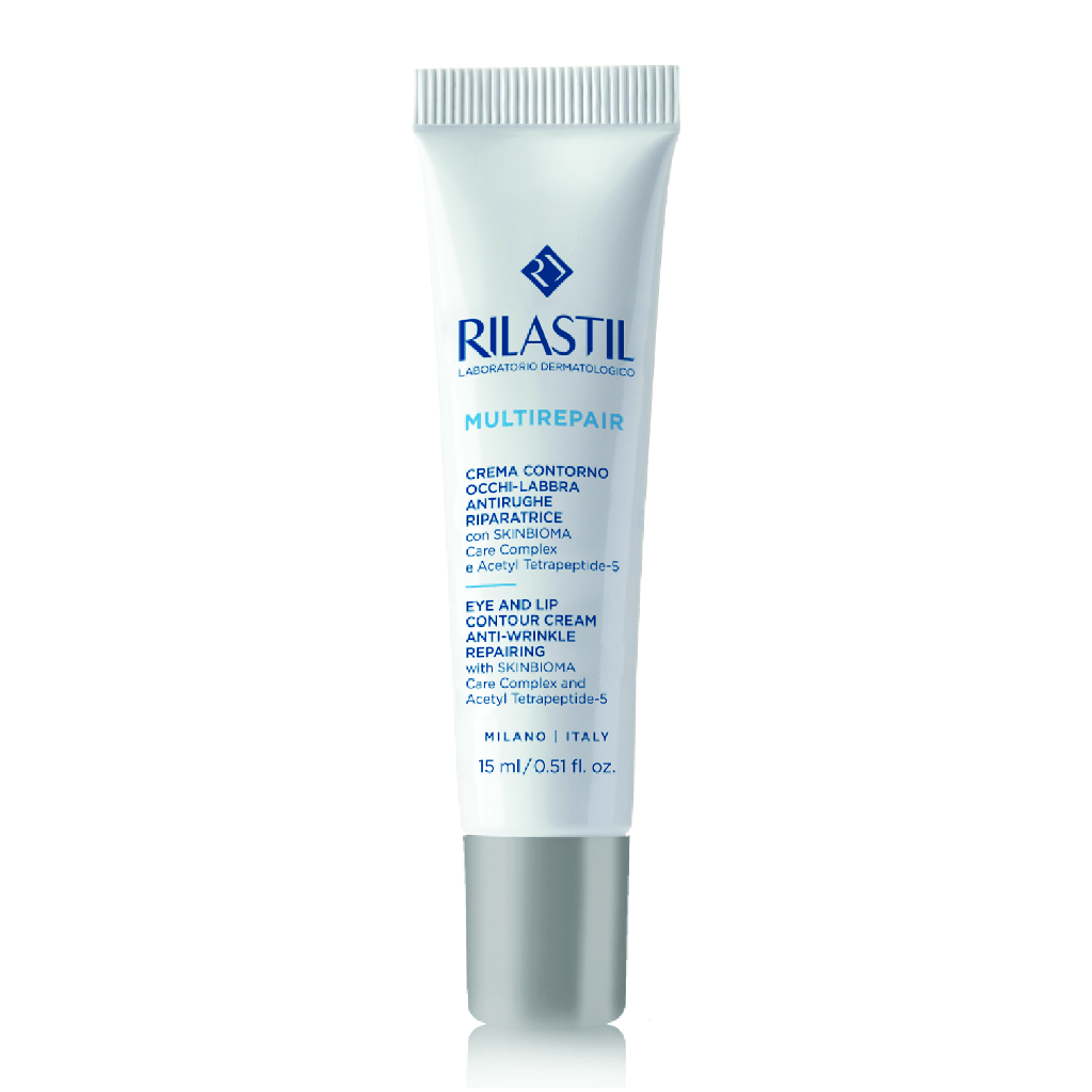 Rilastil, Multirepair Eye and Lip Contour Cream, Anti-wrinkle repairing cream for eye and lip areas, 15ml