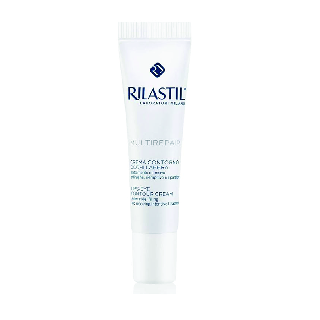 Rilastil, Multirepair Eye and Lip Contour Cream, Anti-wrinkle repairing cream for eye and lip areas, 15ml