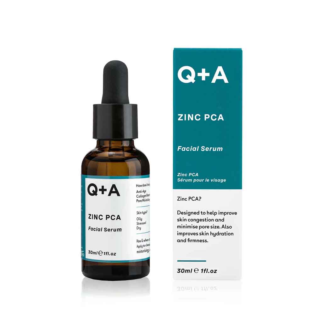 Q+A, Zinc PCA Facial Serum, Hydrating serum for balanced skin, 30 ml