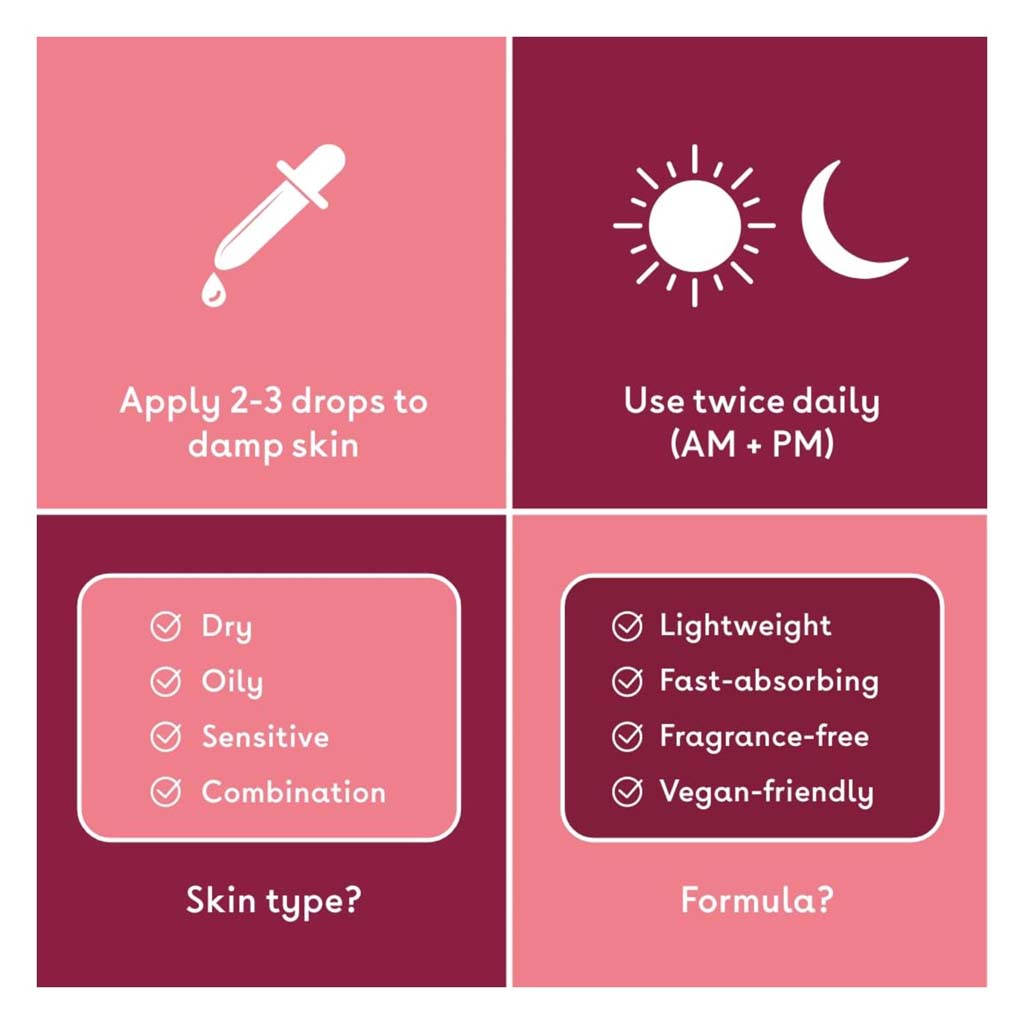 Q+A, Hyaluronic Acid Facial Serum, Hydrating serum for plump and smooth skin, 30 ml