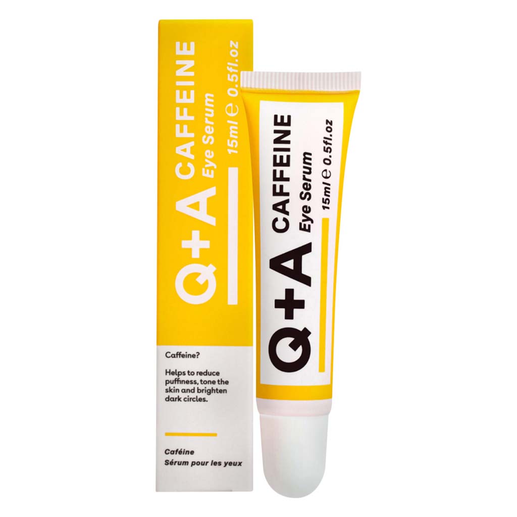 Q+A, Caffeine eye serum, Energizing serum to reduce puffiness and dark circles, 15 ml