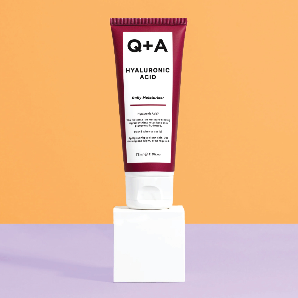 Q+A, Hyaluronic acid daily moisturiser, Hydrating and plumping facial cream, 75 ml
