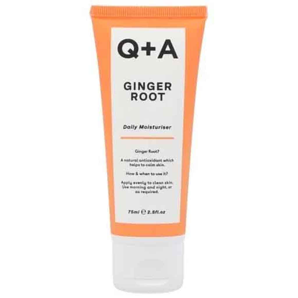 Q+A, Ginger root daily moisturiser, Soothing and nourishing facial cream, 75 ml