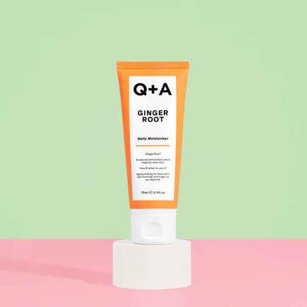 Q+A, Ginger root daily moisturiser, Soothing and nourishing facial cream, 75 ml