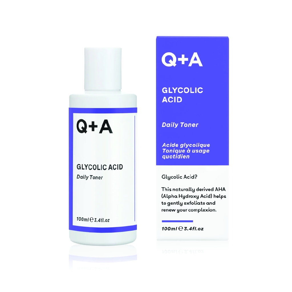 Q+A, Glycolic Acid Daily Toner, Exfoliating toner for smooth and refreshed skin, 100 ml