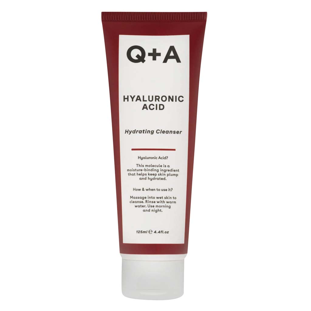 Q+A, Hyaluronic Acid Cleansing Gel, Hydrating gel cleanser for deep skin cleansing, 125 ml