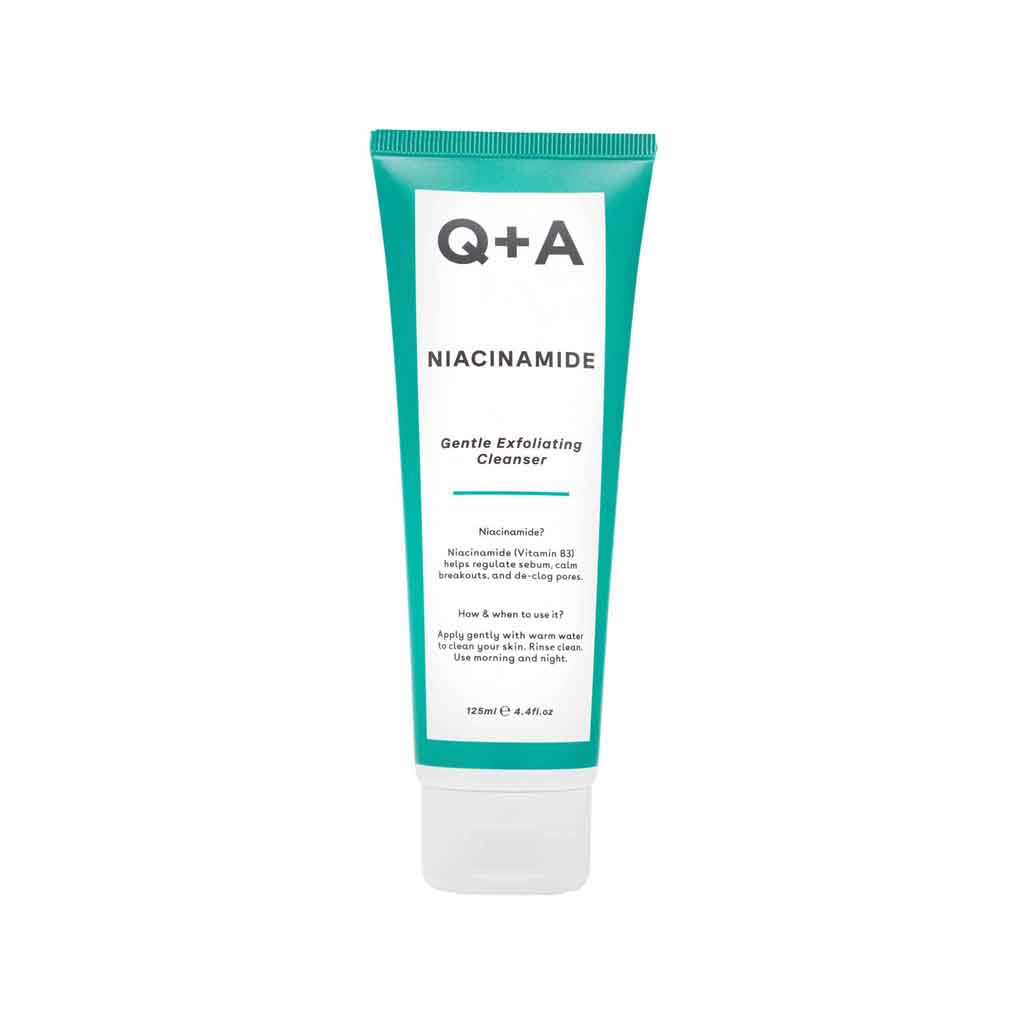 Q+A, Niacinamide Gentle Exfoliating Cleanser, Mild exfoliating facial cleanser with niacinamide, 125 ml