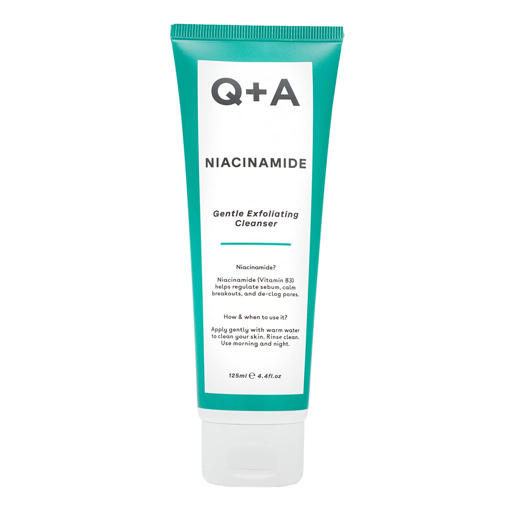 Q+A, Niacinamide Gentle Exfoliating Cleanser, Mild exfoliating facial cleanser with niacinamide, 125 ml