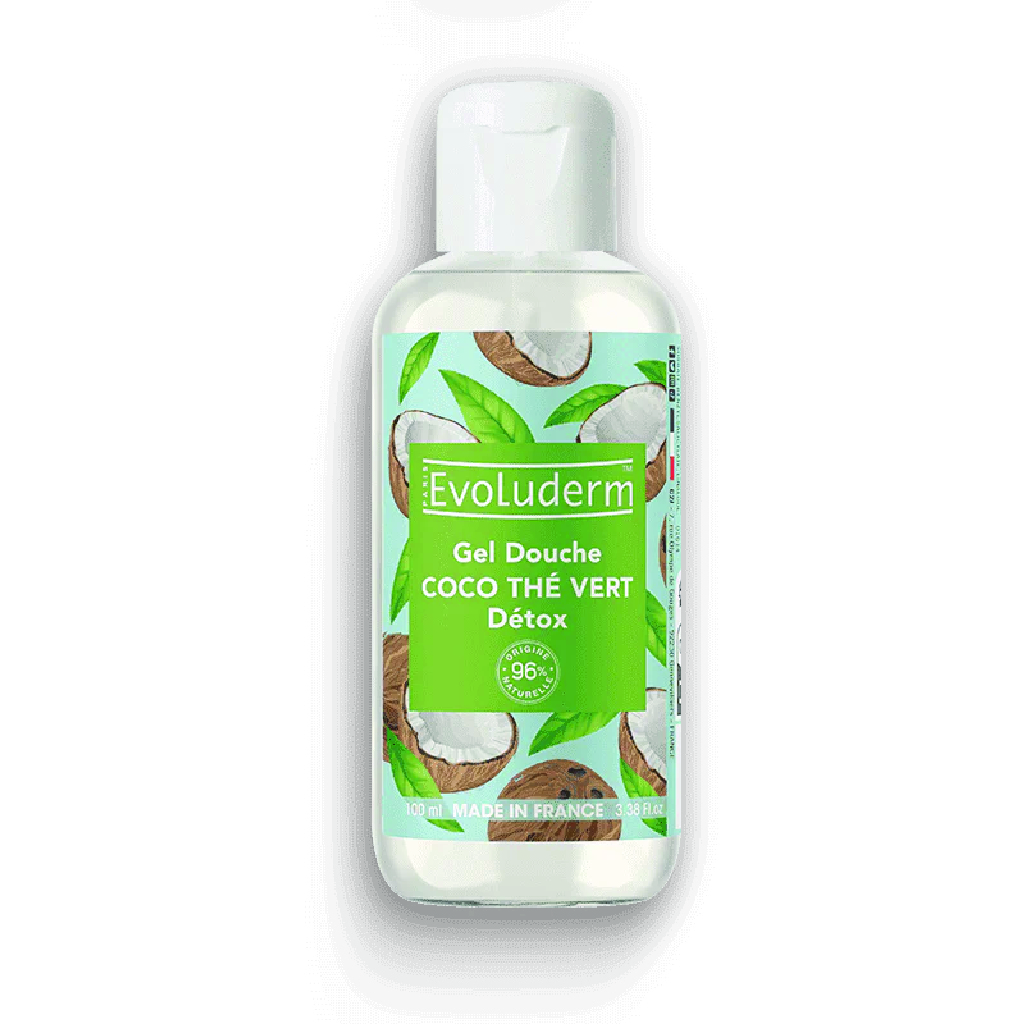 Evoluderm, Pluie de Coco detox shower gel, Refreshing coconut-scented cleansing gel, 100ml