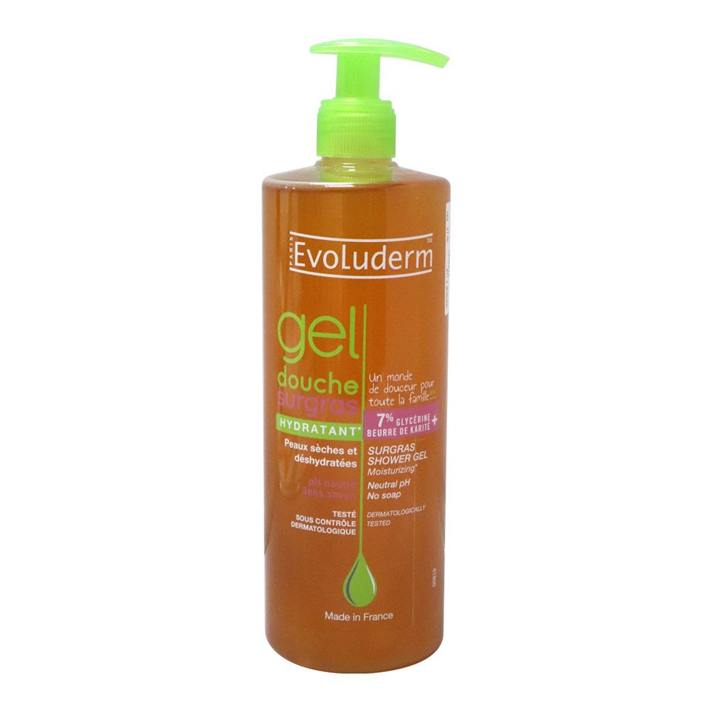 Evoluderm, Moisturizing Sugras Shower Gel, Hydrating shower gel with sugar extract, 500 ml
