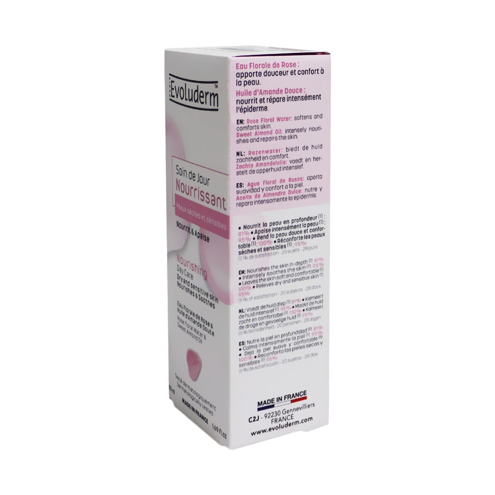 Evoluderm, Nourishing Day Care Cream, Hydrating day cream for dry skin, 50 ml