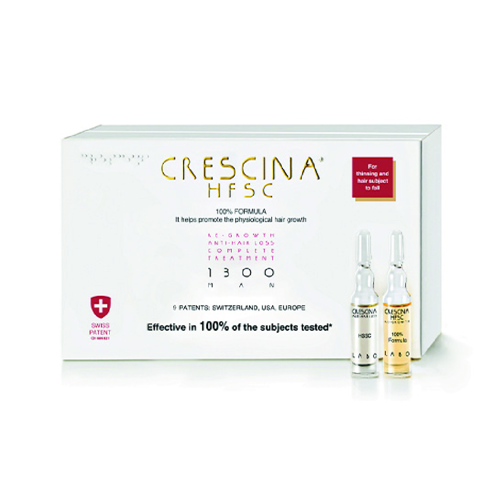 Crescina, HFSC 1300 Man Hair Regrowth Ampoules, Hair regrowth treatment for men, 20ml ampoules