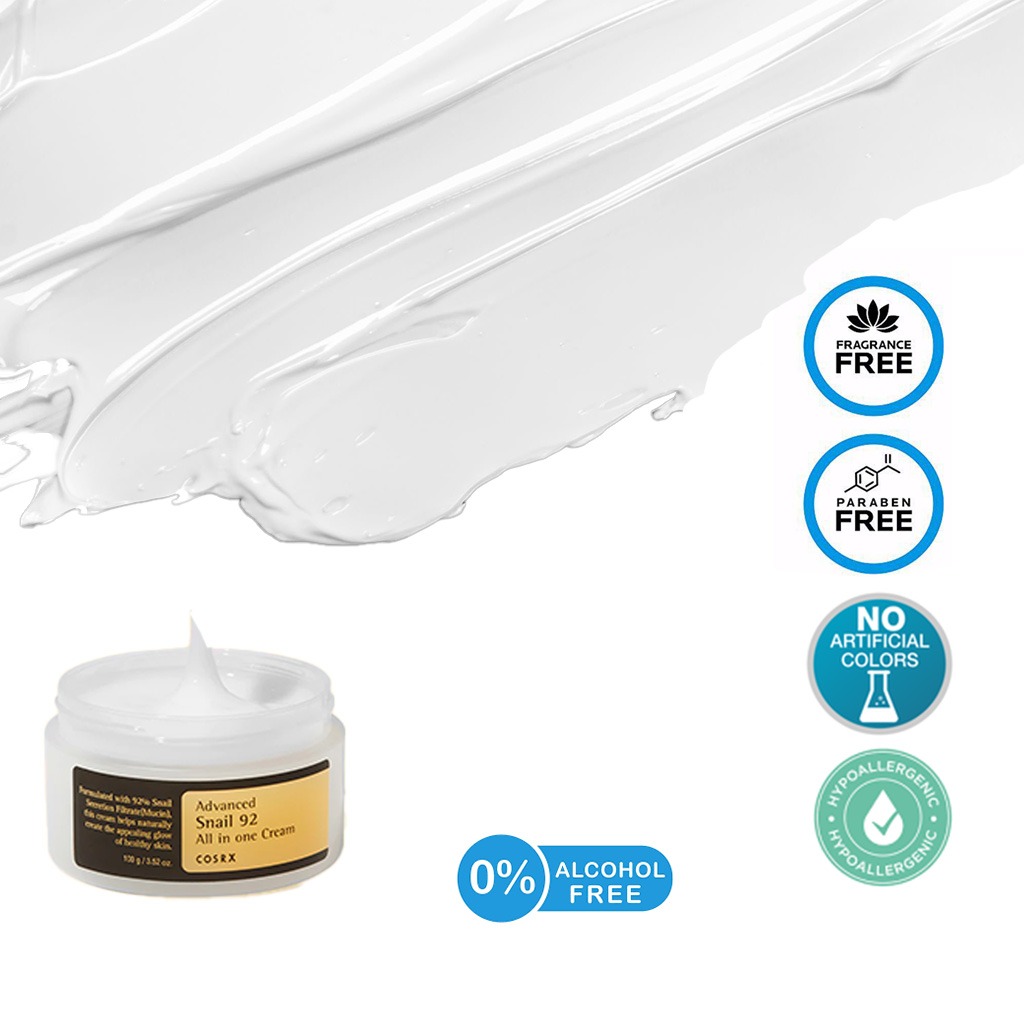 Cosrx, Advanced Snail 92 All In One Cream, Repairing and hydrating snail mucin cream, 100ml