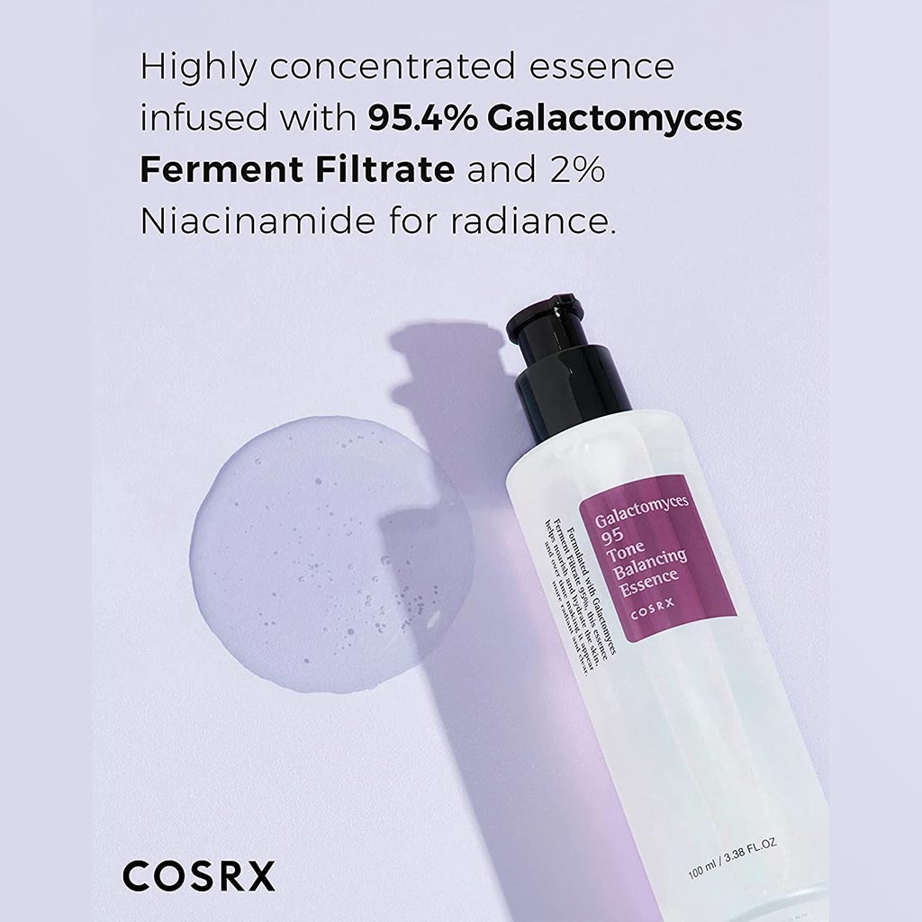 Cosrx, Galactomyces 95 tone balancing essence, Brightening essence for even skin tone, 100 ml