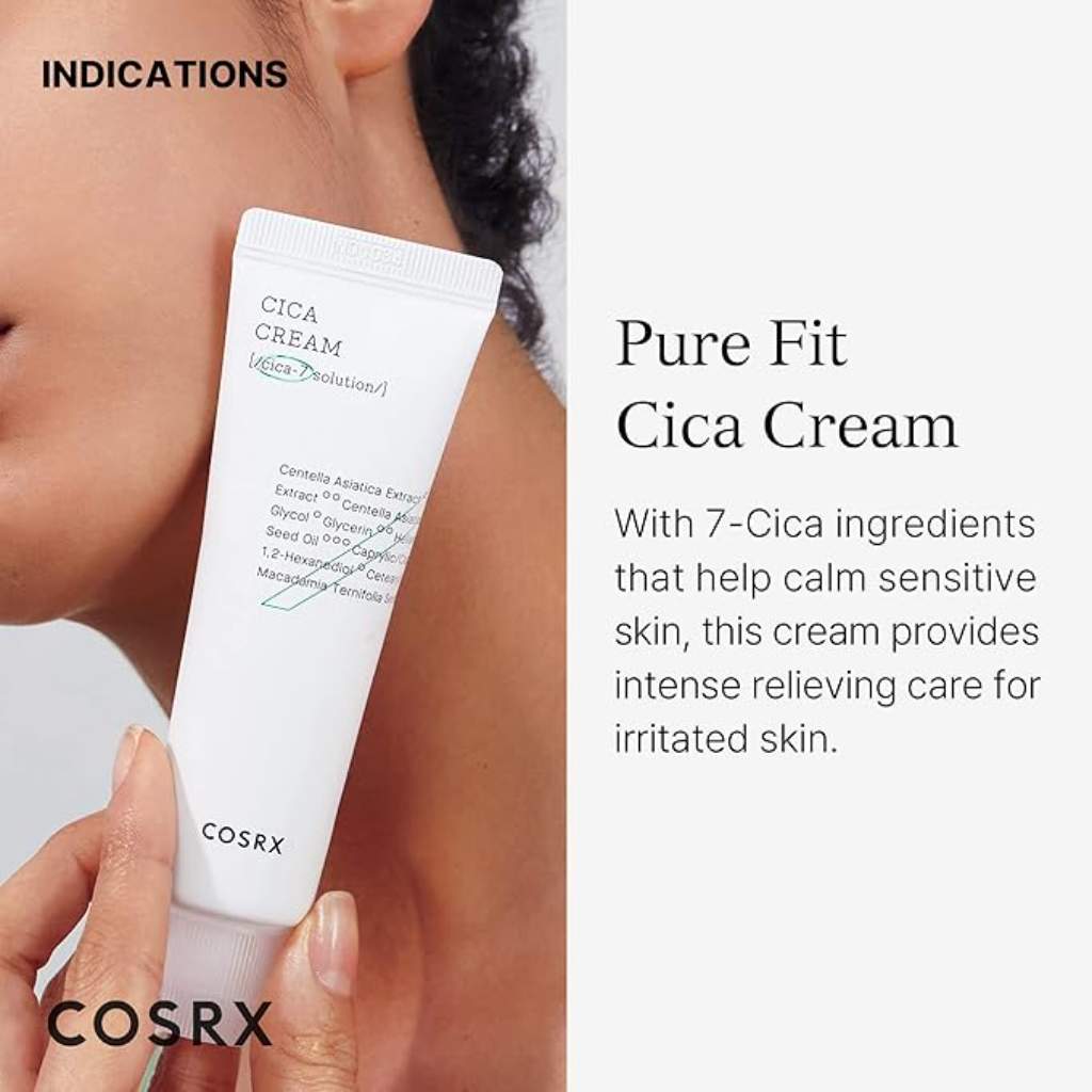Cosrx, Pure Fit Cica cream, Calming moisturizer for irritated and sensitive skin, 50 ml
