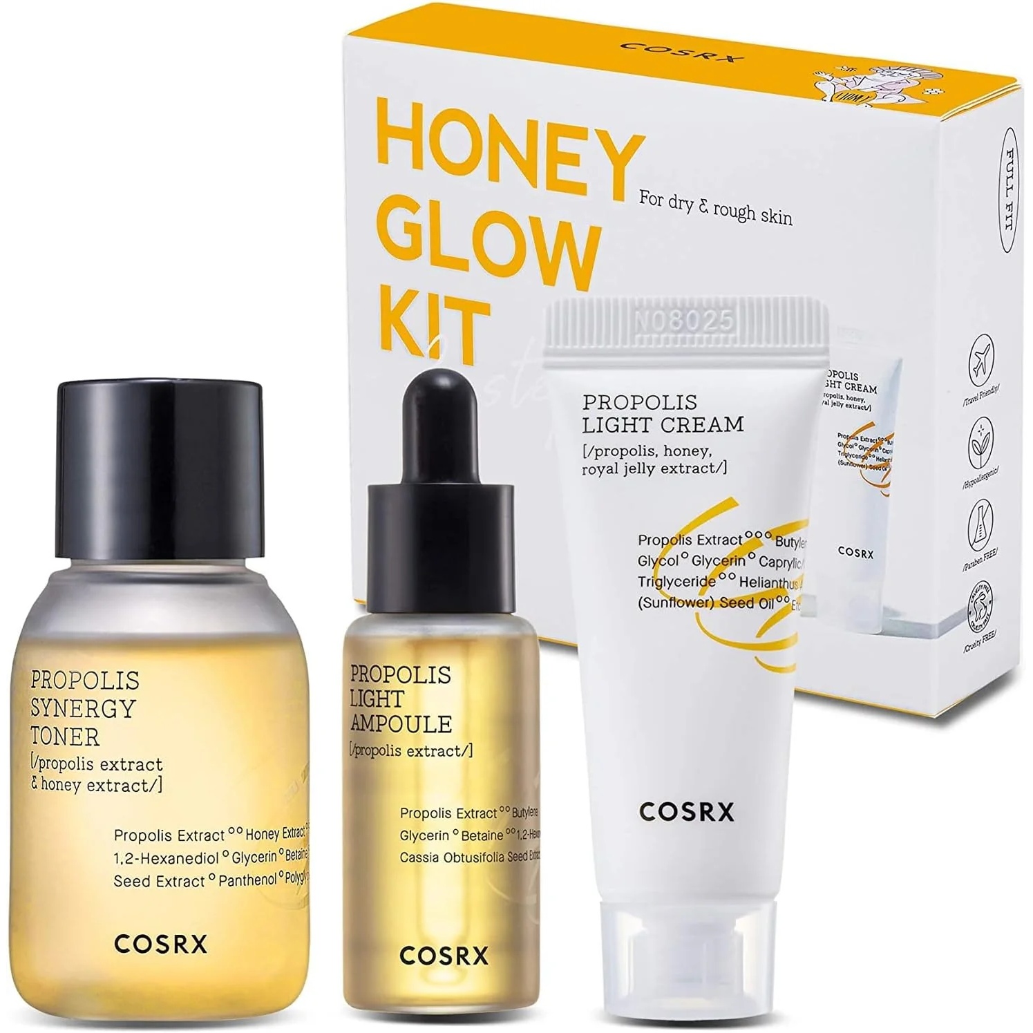 Cosrex, Honey Glow Kit, Three-step skincare set for radiant and hydrated skin