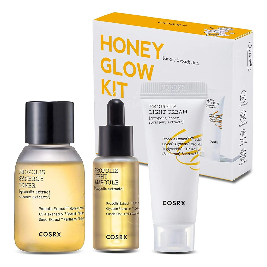Cosrex, Honey Glow Kit, Three-step skincare set for radiant and hydrated skin
