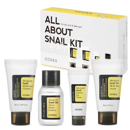 Cosrx, All About Snail Trial Kit, Skincare trial set with snail mucin products, 4-piece set