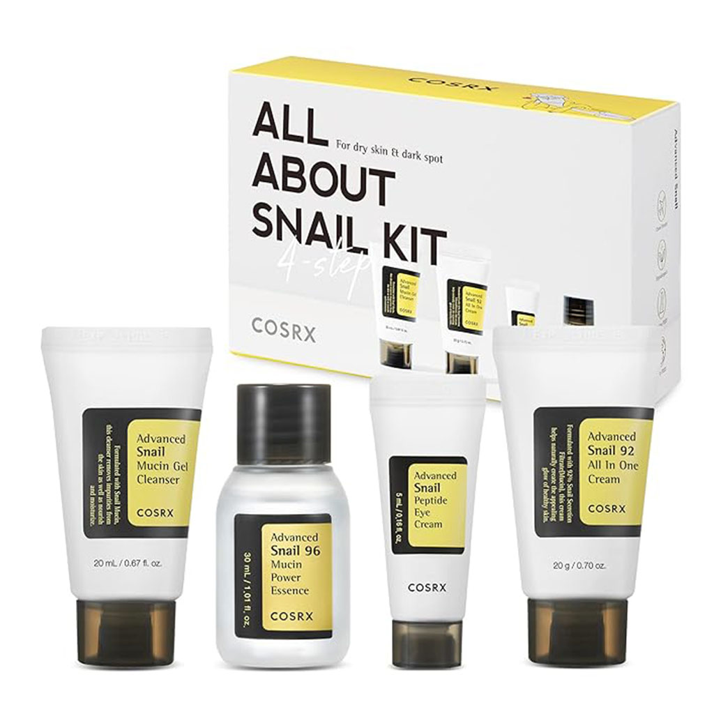 Cosrx, All About Snail Trial Kit, Skincare trial set with snail mucin products, 4-piece set