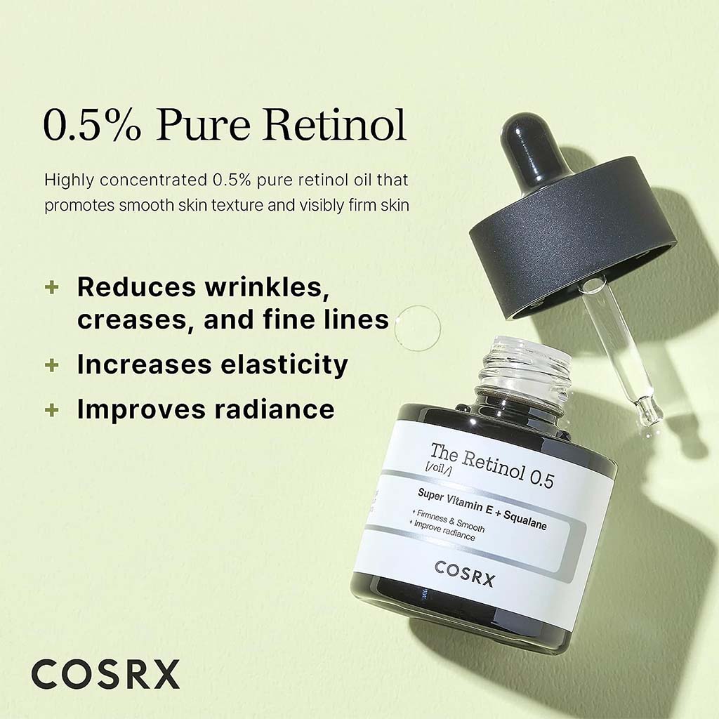 Cosrx, The Retinol 0.5 Oil, Anti-aging facial oil with retinol for skin renewal, 20 ml