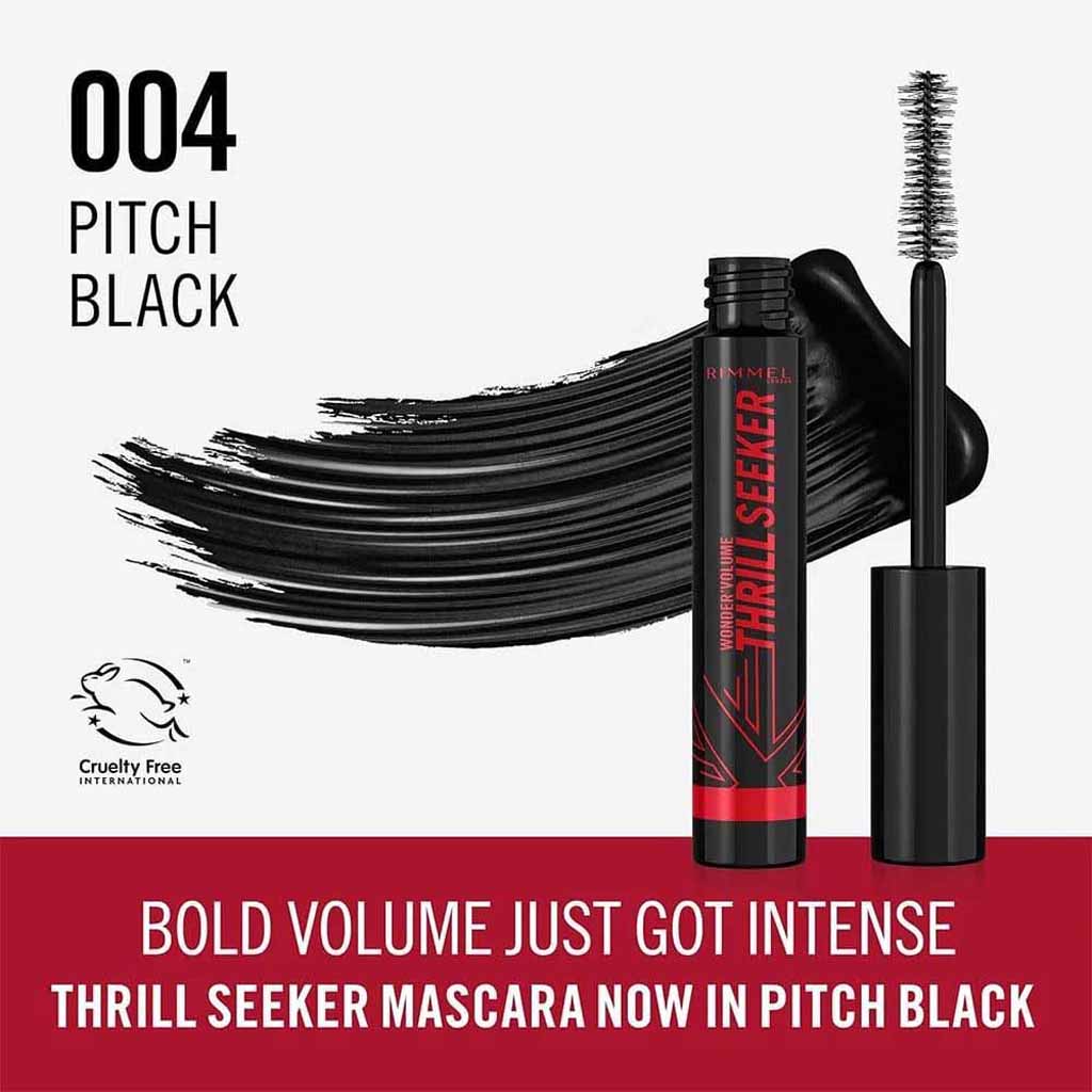 Rimmel London, Thrill Seeker Mascara 004 Pitch Black, Volume mascara