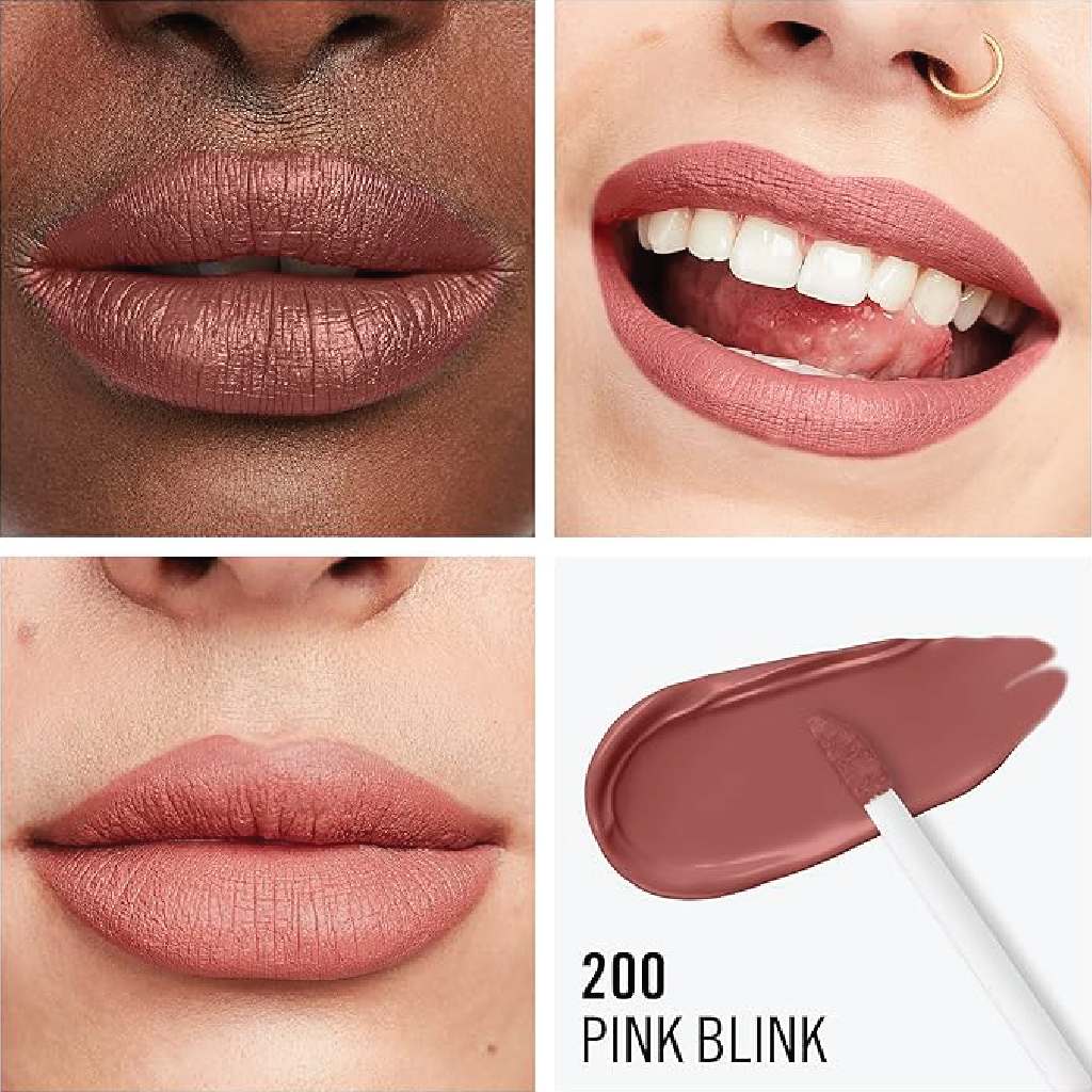 Rimmel, Lasting Mega Matte Liquid Lipstick, Intense long-lasting matte finish, Shade 200 Pink Blink