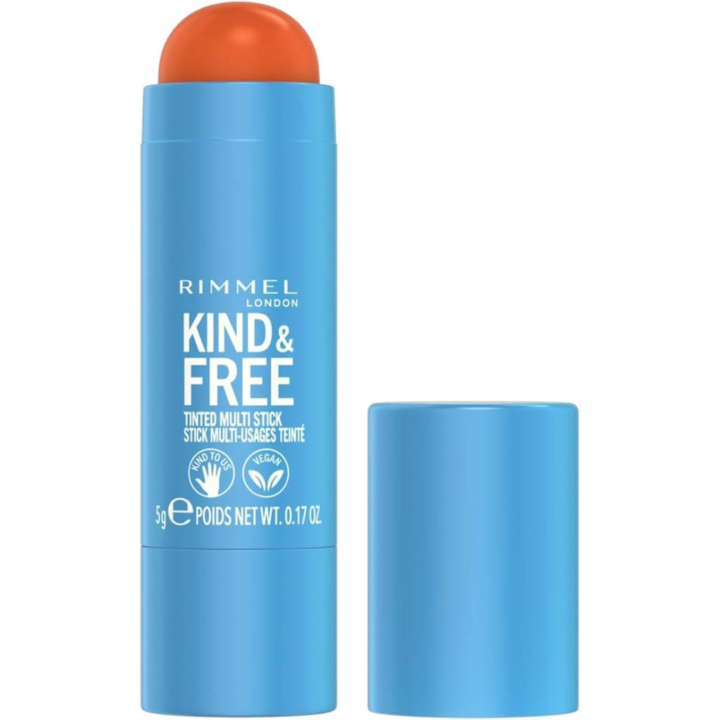 Rimmel London, Kind & Free multi stick blush 004 Tangerine Dream, Cream blush stick with natural tangerine shade
