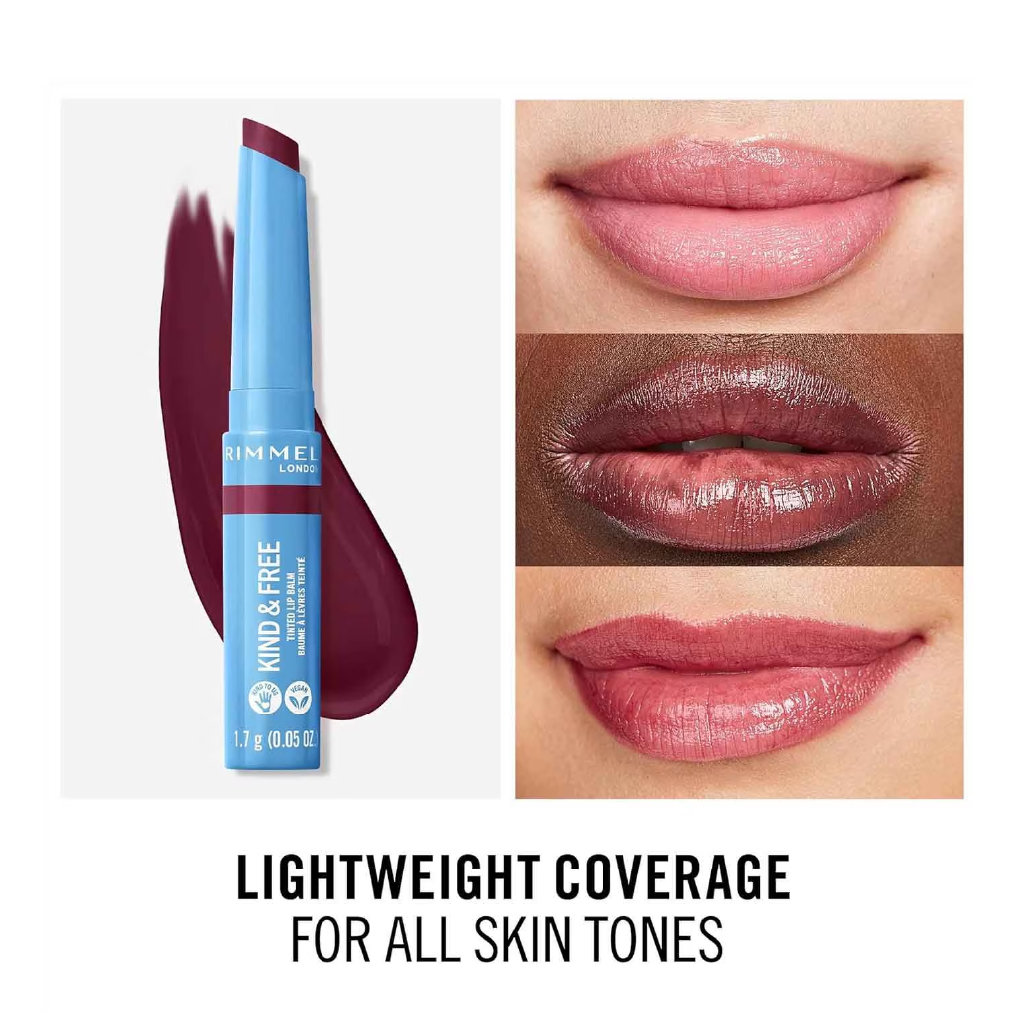Rimmel, Kind & Free Lip Balm 006 Berry Twist, Hydrating berry tinted lip balm