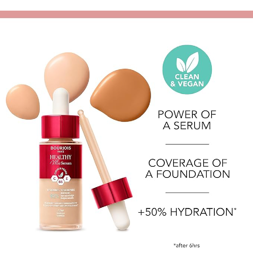 Bourjois, Healthy Mix Serum Foundation, Lightweight brightening foundation – Light Vanilla 51