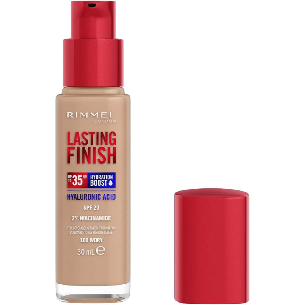 Rimmel London, Lasting finish full coverage lightweight foundation 100 Ivory, Lightweight foundation with full coverage and natural finish