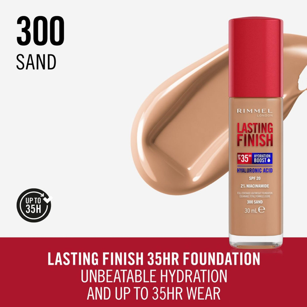Rimmel London, Lasting Finish Foundation, Long-lasting full coverage foundation, Shade 300 Sand